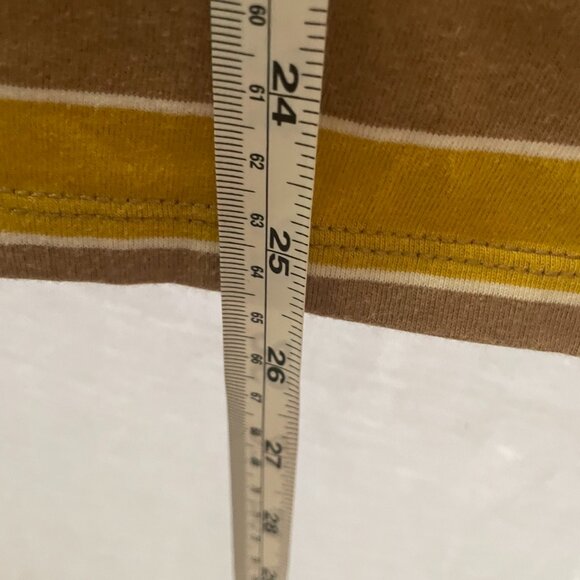 Vintage 90s GUESS Los Angeles Logo Striped Shirt – Brown & Yellow, Men’s Size S - Picture 5 of 5